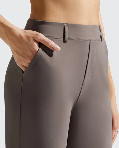 Pantalones de vestir de talle alto con trabillas y pierna ancha EverGoing