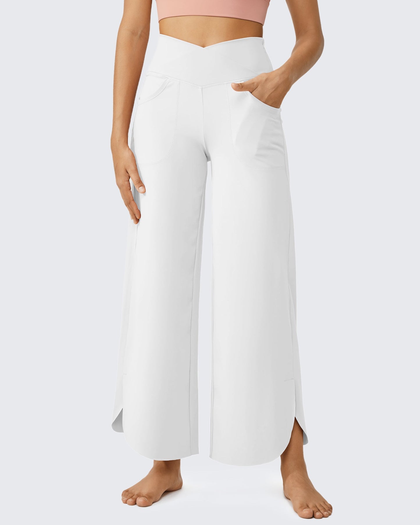 Pantalones capri de pernera ancha y tiro alto EverGoing para personas altas