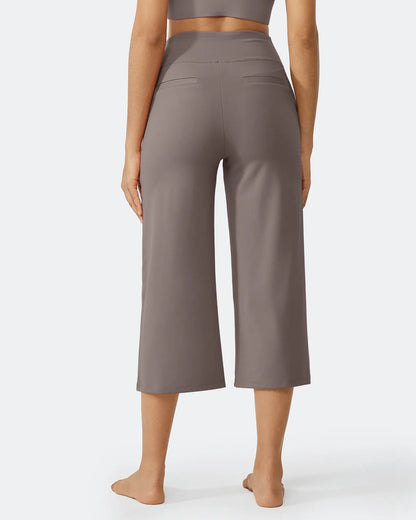 Pantalones Capri Casuales de Talle Alto con Pierna Ancha EverGoing