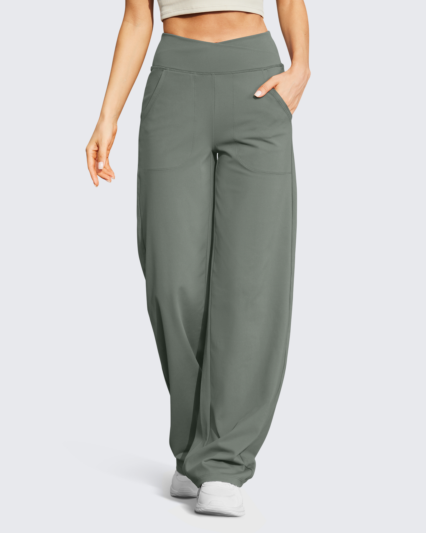 Pantalones anchos de talle alto informales EverGoing para petisa