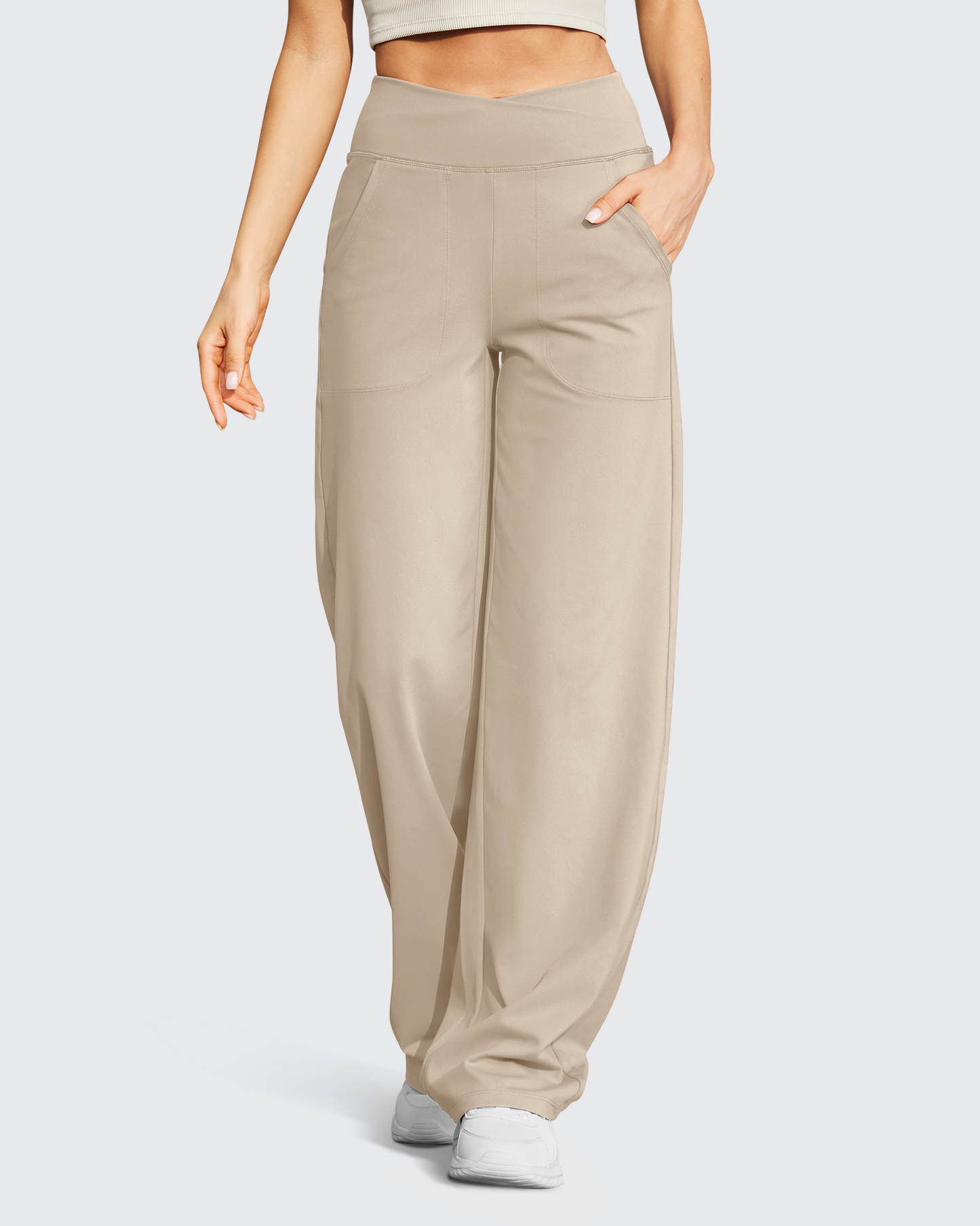 Pantalones anchos de talle alto informales EverGoing para petisa