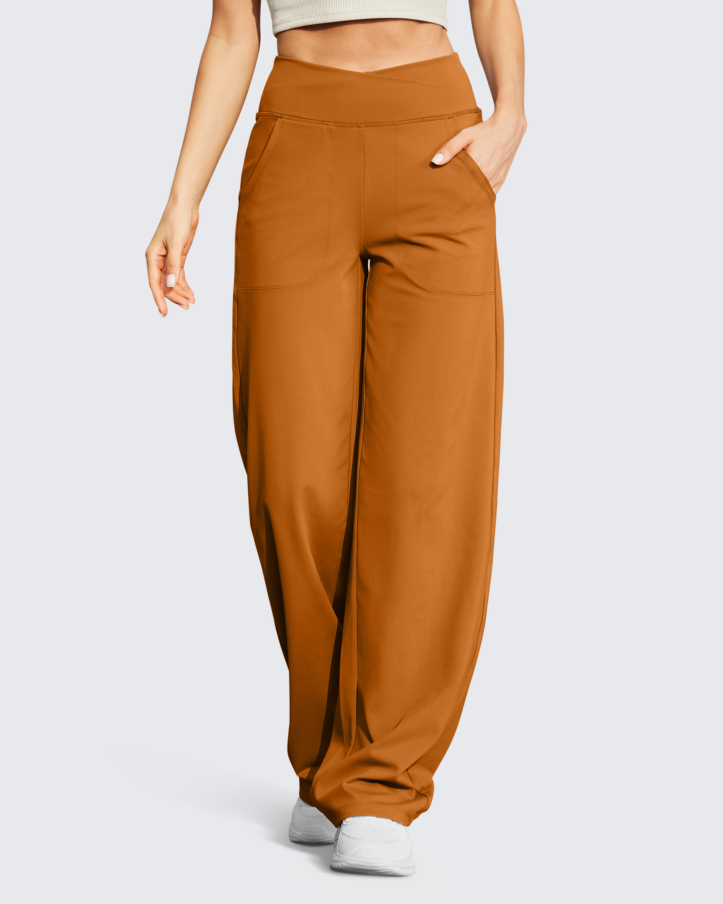 Pantalones anchos de talle alto informales EverGoing para petisa