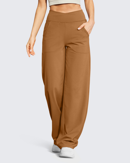 Pantalones casuales EverGoing de pierna ancha y tiro alto, talla alta