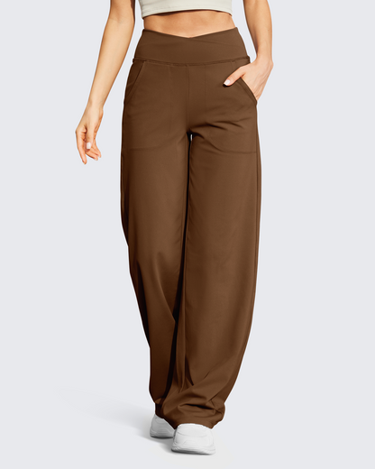 Pantalones casuales EverGoing de pierna ancha y tiro alto, talla alta