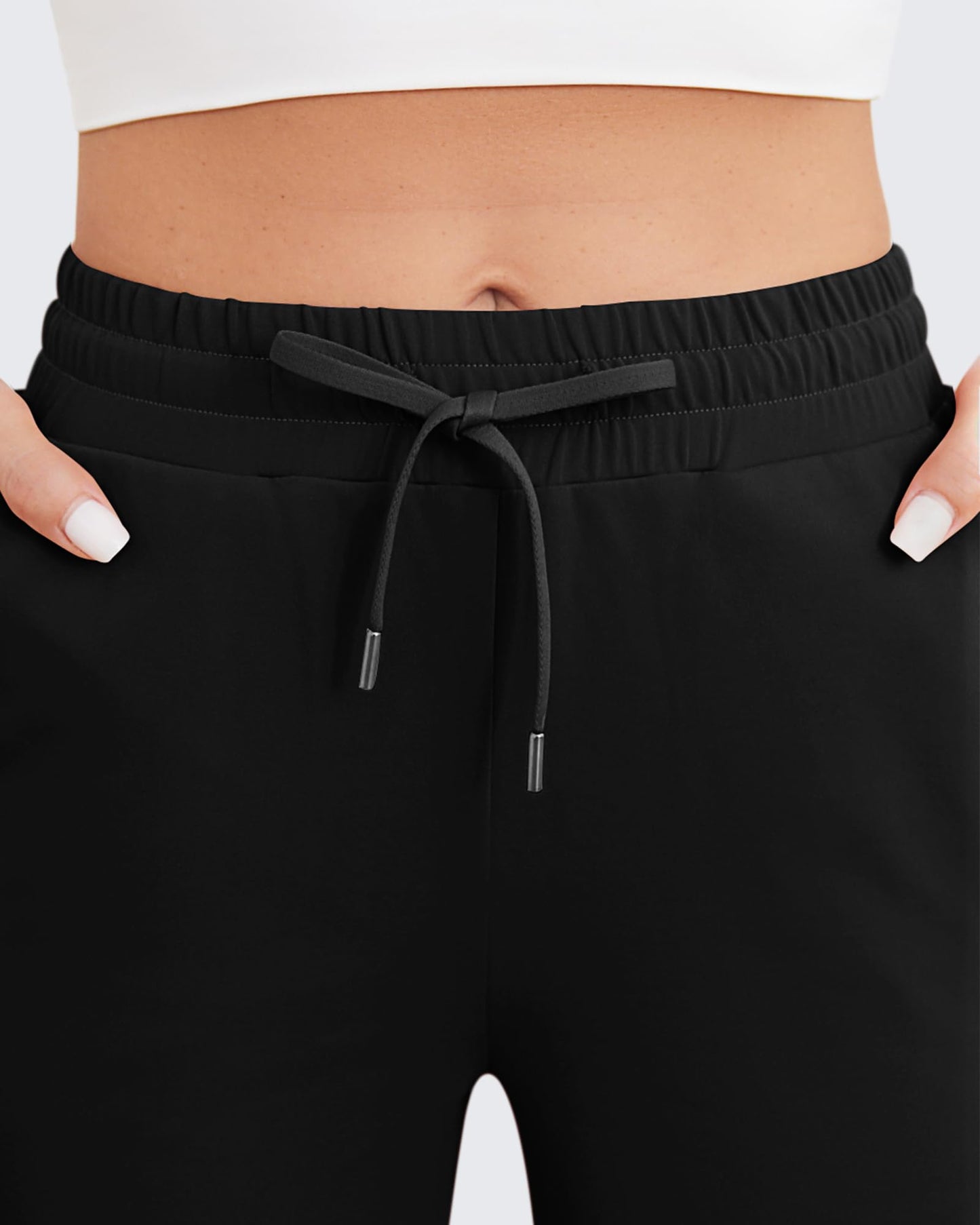 Pantalones casuales de pierna ancha EverGoing con cordón en la cintura