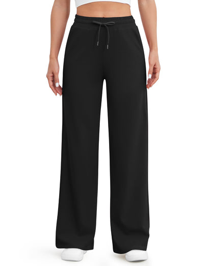 Pantalones casuales de pierna ancha EverGoing con cordón en la cintura