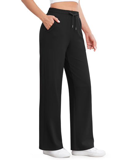 Pantalones casuales de pierna ancha EverGoing con cordón en la cintura