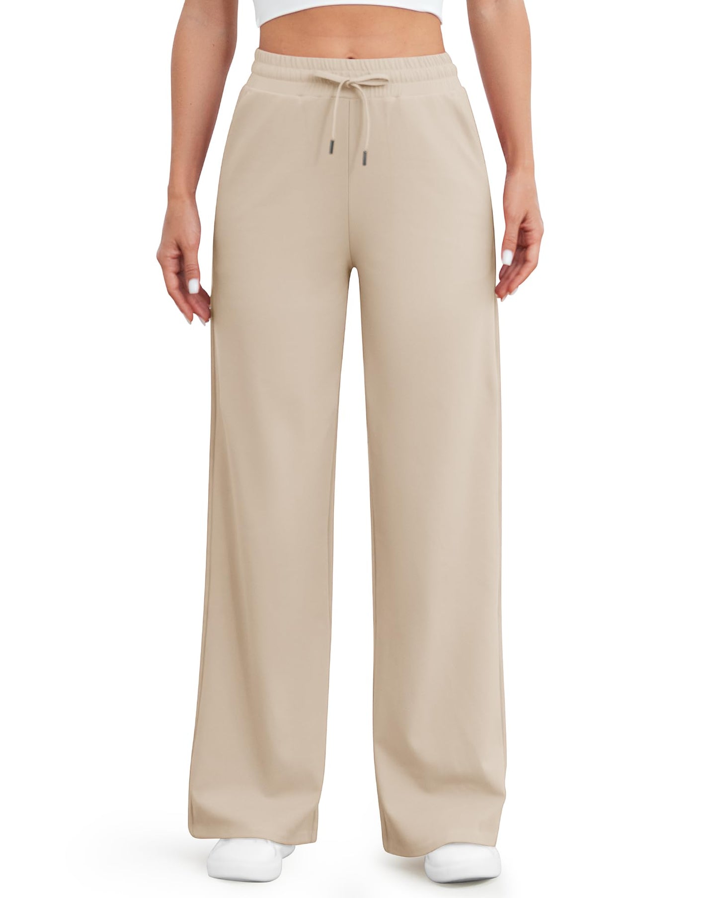 Pantalones casuales de pierna ancha EverGoing con cordón en la cintura