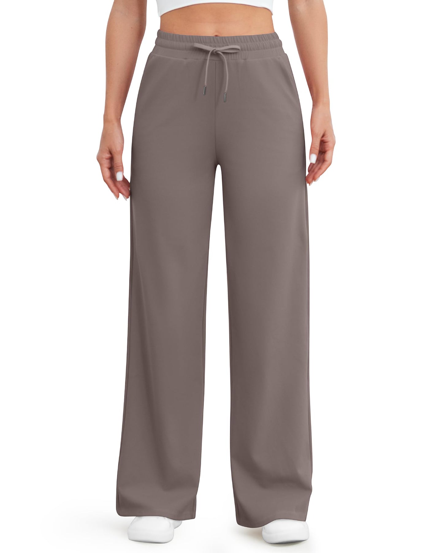 Pantalones casuales de pierna ancha EverGoing con cordón en la cintura