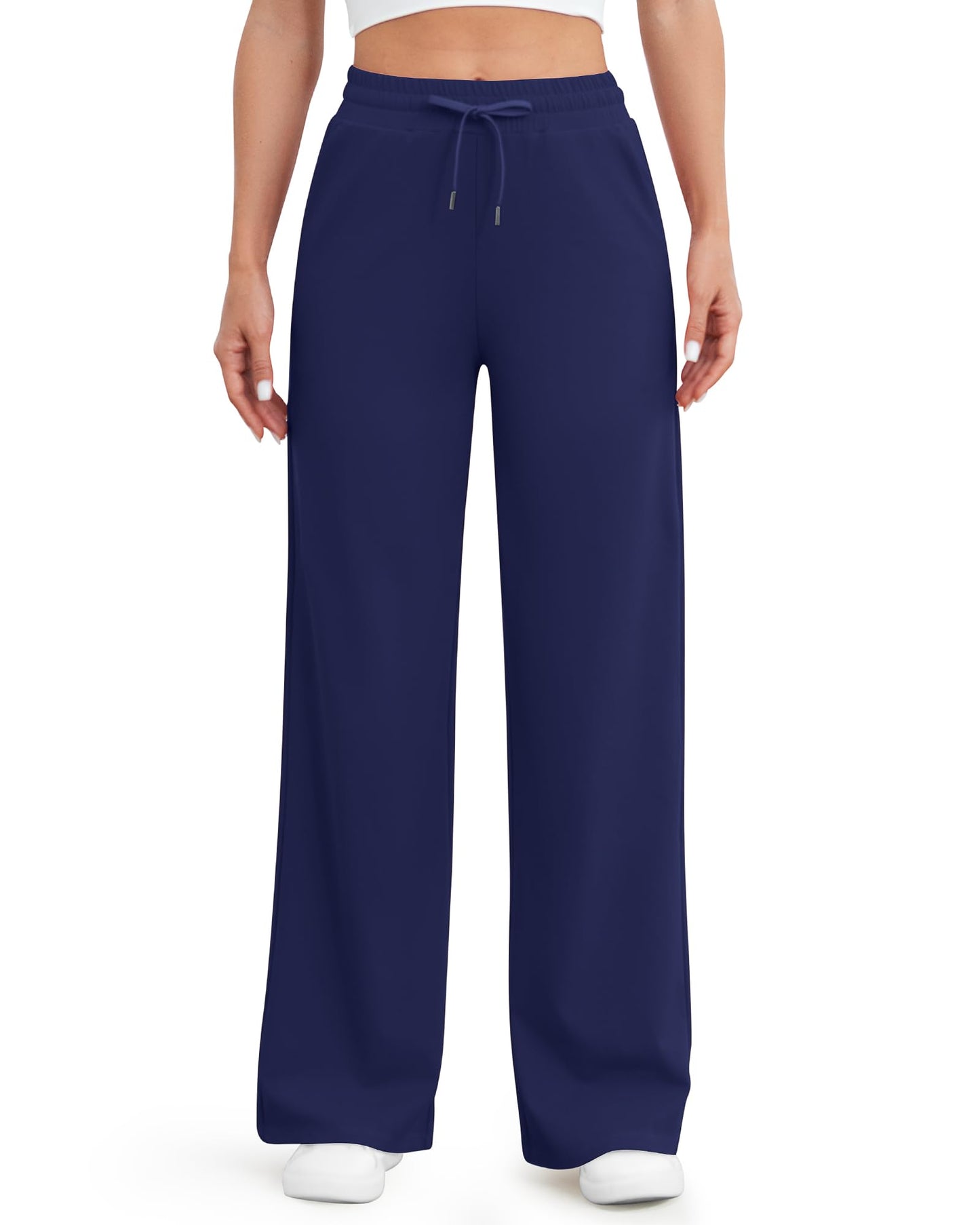 Pantalones casuales de pierna ancha EverGoing con cordón en la cintura