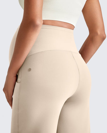 Pantalones Premamá de Pierna Ancha con Pliegues Delanteros y Bolsillos EverGoing