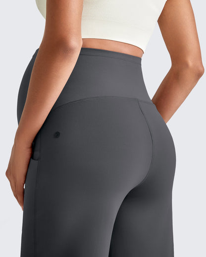 Pantalones Premamá de Pierna Ancha con Pliegues Delanteros y Bolsillos EverGoing