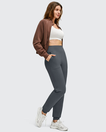 Pantalones deportivos de jogger con forro polar, puños elásticos y bolsillos