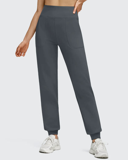 Pantalones deportivos de jogger con forro polar, puños elásticos y bolsillos