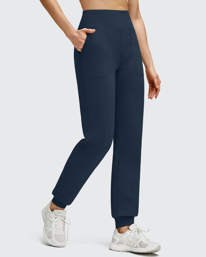 Pantalones deportivos de jogger con forro polar, puños elásticos y bolsillos