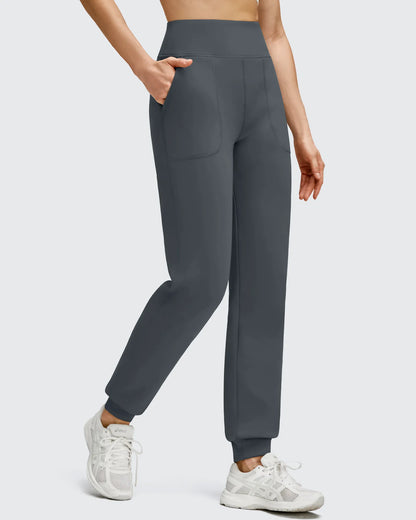 Pantalones deportivos de jogger con forro polar, puños elásticos y bolsillos