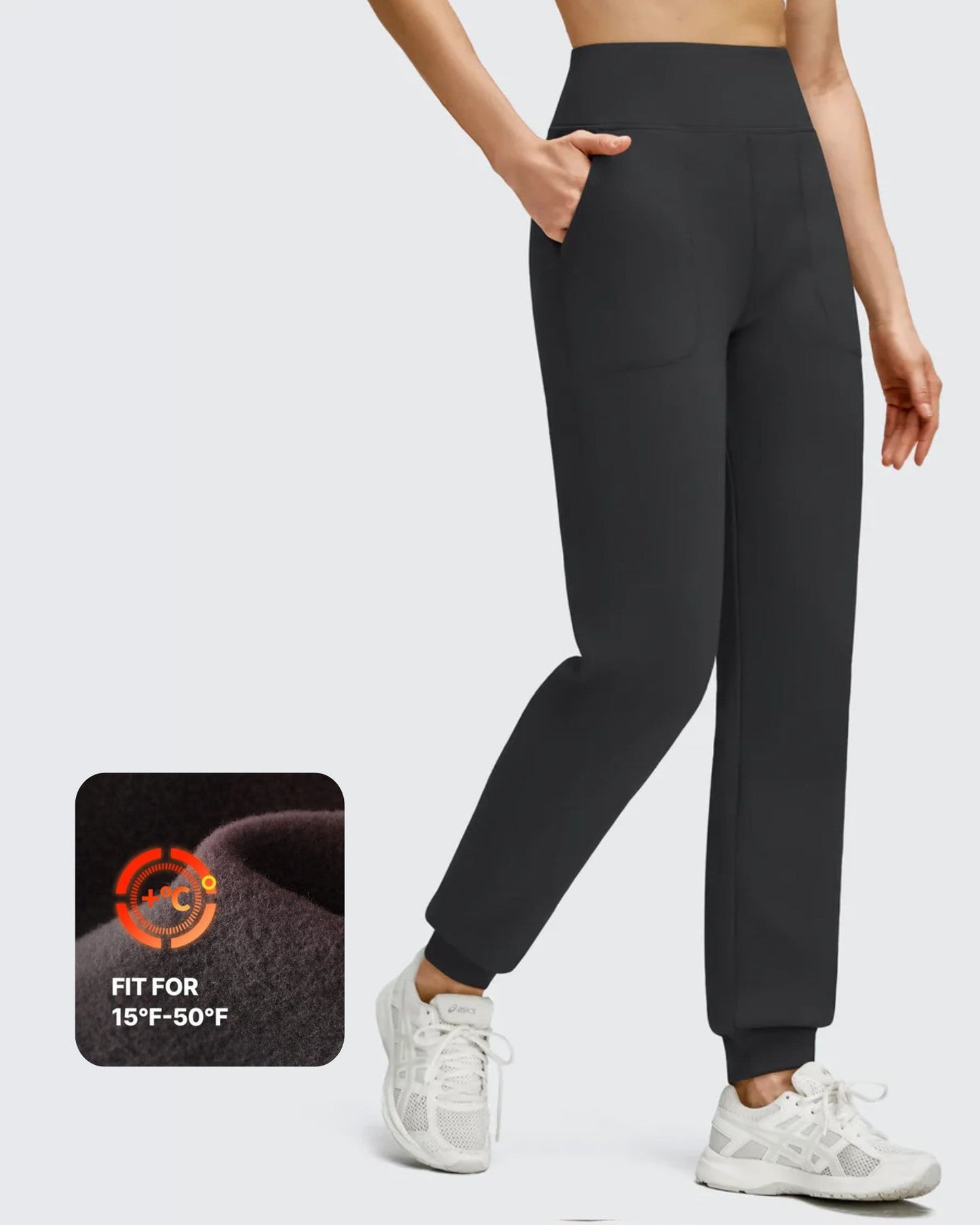 Pantalones deportivos de jogger con forro polar, puños elásticos y bolsillos
