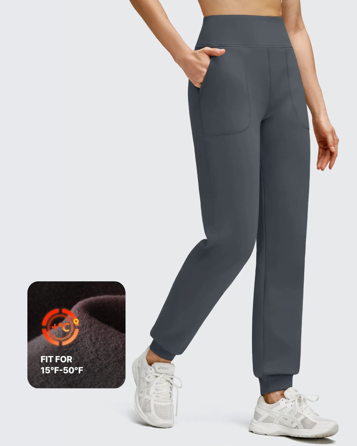 Pantalones deportivos de jogger con forro polar, puños elásticos y bolsillos