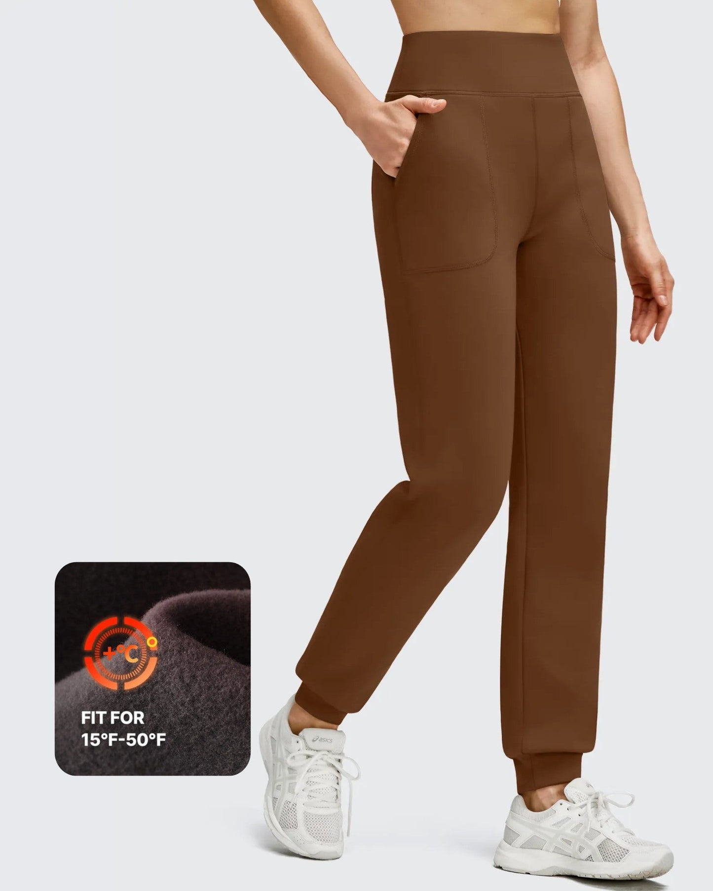 Pantalones deportivos de jogger con forro polar, puños elásticos y bolsillos