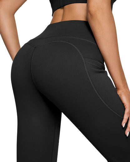 Pantalones Casuales Acampanados de Talle Alto con Forro Polar