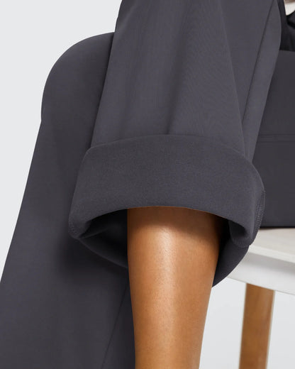 Pantalones de trabajo acampanados de tiro alto con forro polar