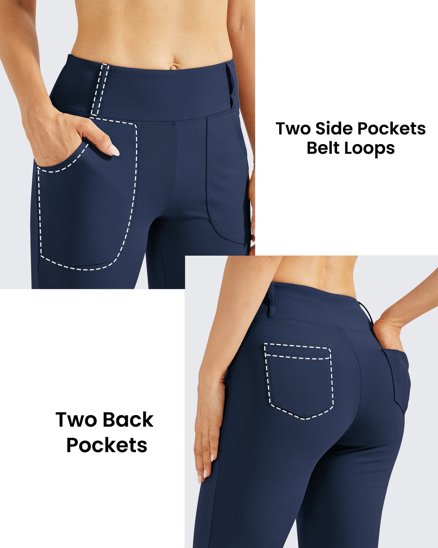 Pantalones acampanados de trabajo de cintura alta con forro polar