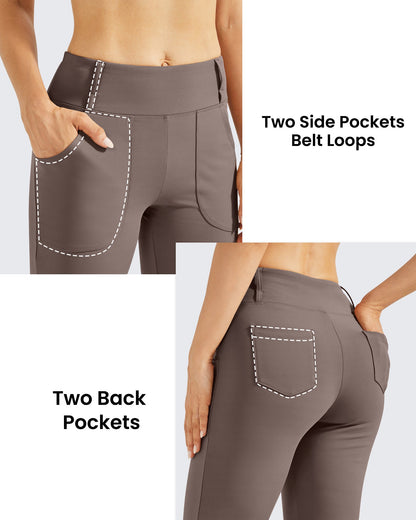 Pantalones acampanados de trabajo de cintura alta con forro polar