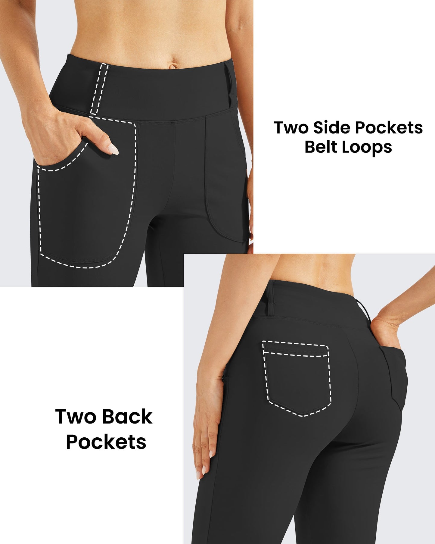 Pantalones acampanados de trabajo de cintura alta con forro polar