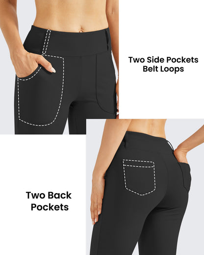 Pantalones acampanados de trabajo de cintura alta con forro polar
