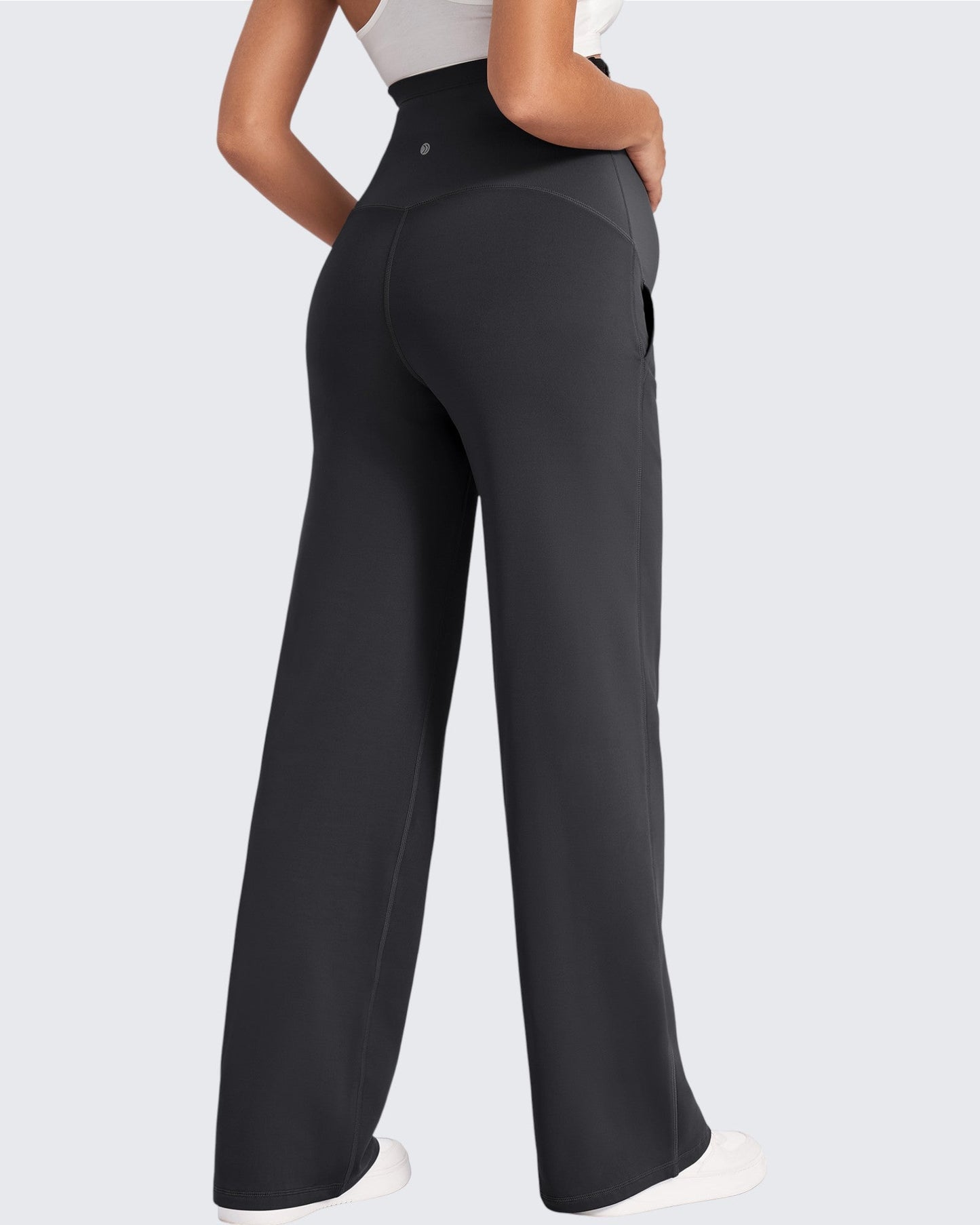 Pantalones de trabajo cálidos de maternidad forrados con forro polar