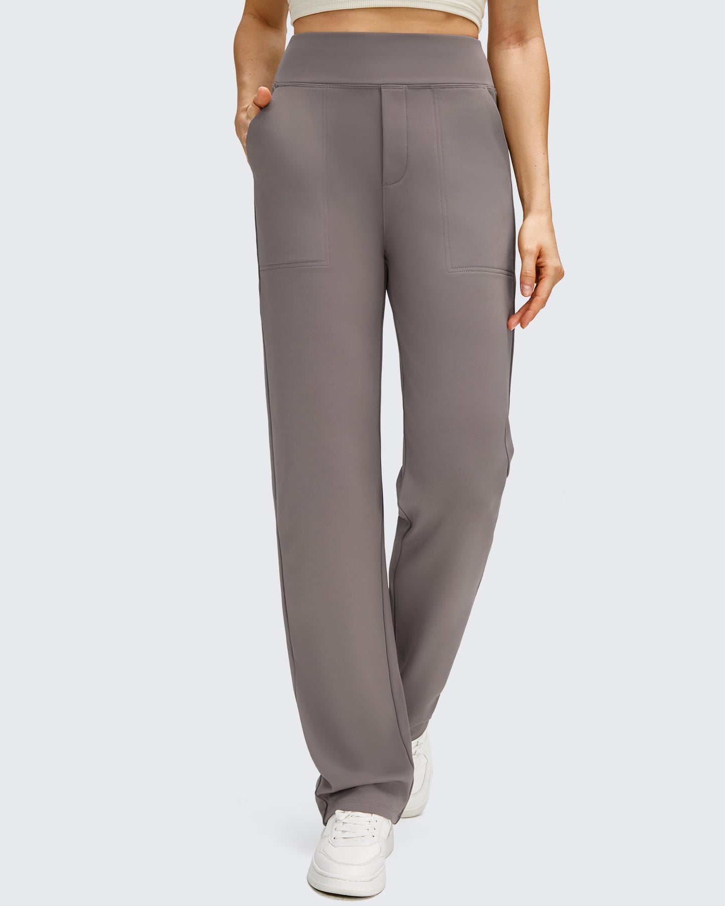 Pantalones de trabajo térmicos con forro polar de pierna recta para invierno