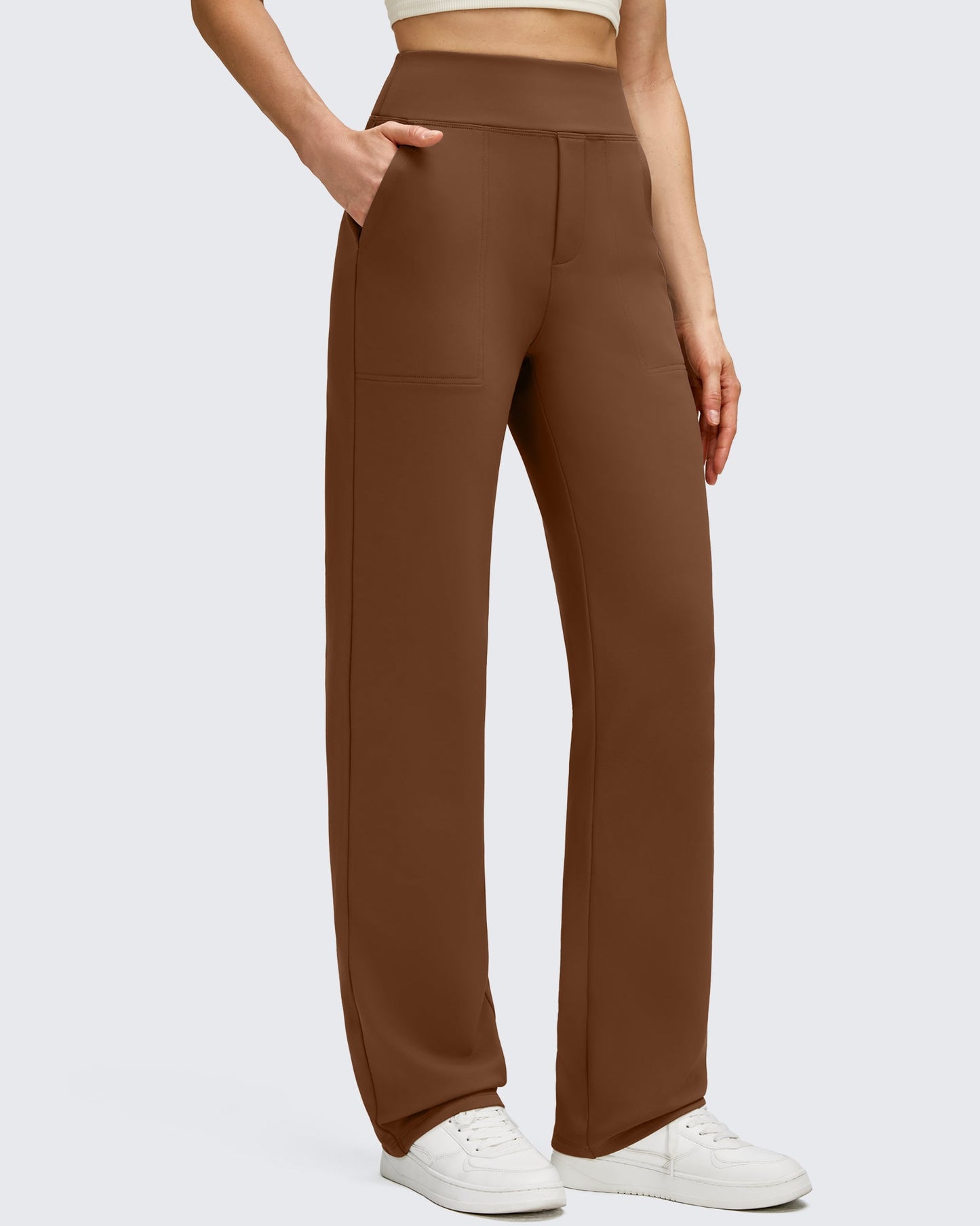 Pantalones de trabajo térmicos con forro polar de pierna recta para invierno