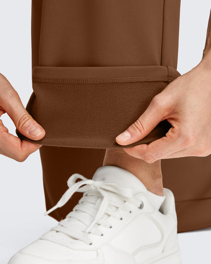 Pantalones de trabajo térmicos con forro polar de pierna recta para invierno
