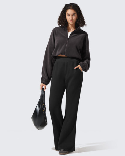 Pantalones de chándal acampanados sueltos con forro polar Flurrylux