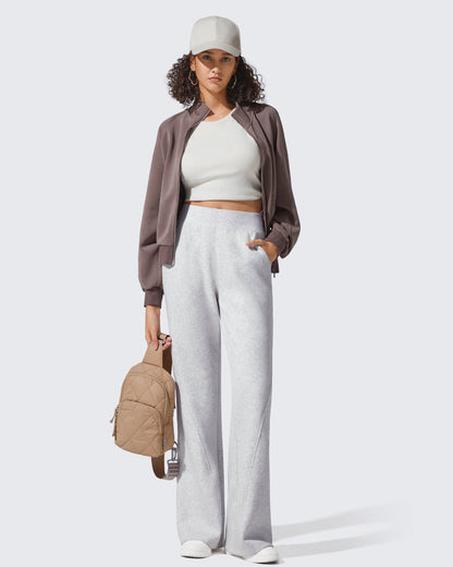 Pantalones de chándal acampanados sueltos con forro polar Flurrylux