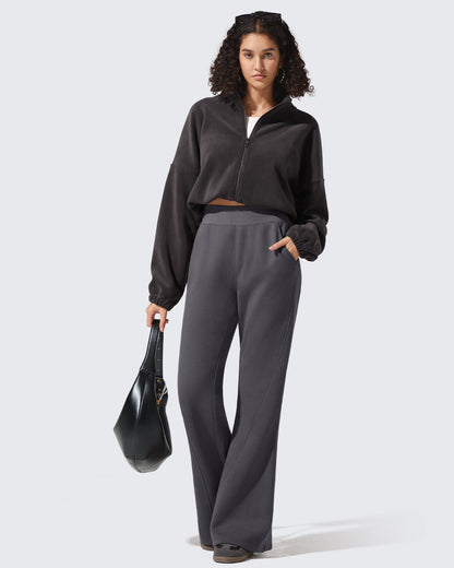 Pantalones de chándal acampanados sueltos con forro polar Flurrylux