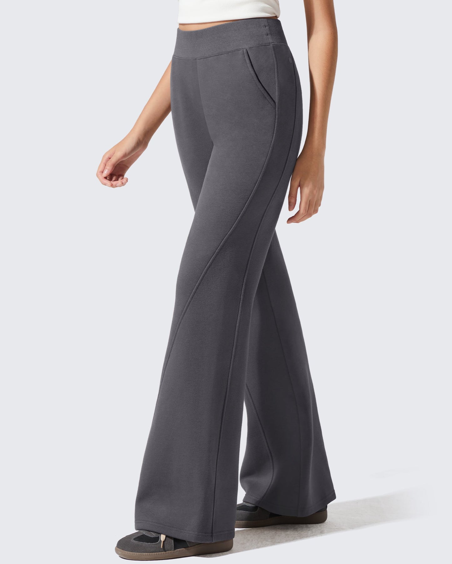 Pantalones de chándal acampanados sueltos con forro polar Flurrylux