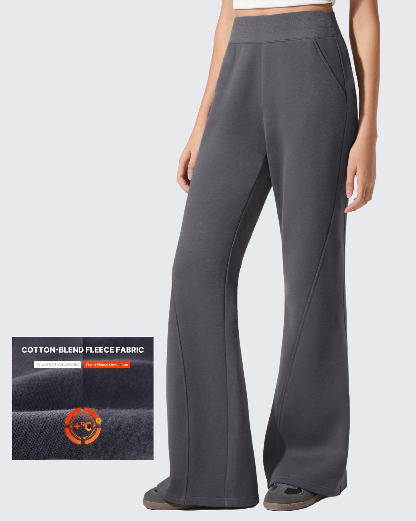 Pantalones de chándal acampanados sueltos con forro polar Flurrylux