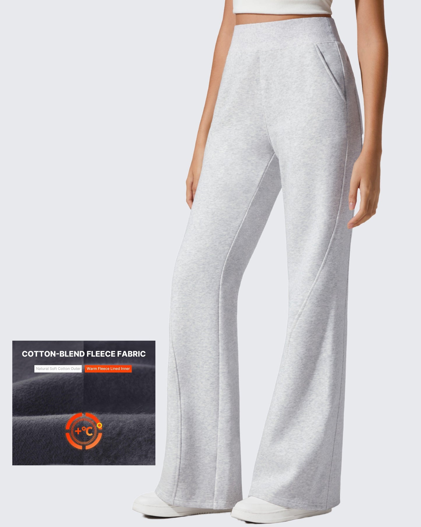 Pantalones de chándal acampanados sueltos con forro polar Flurrylux