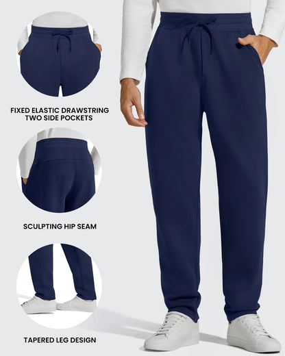 Flurrylux Pantalones de Hombre de Algodón de Pierna Recta con Cordón y Forro Polar