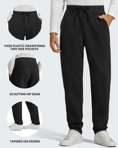 Flurrylux Pantalones de Hombre de Algodón de Pierna Recta con Cordón y Forro Polar