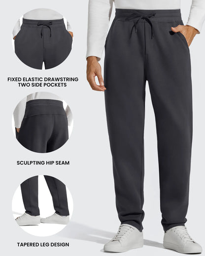 Flurrylux Pantalones de Hombre de Algodón de Pierna Recta con Cordón y Forro Polar
