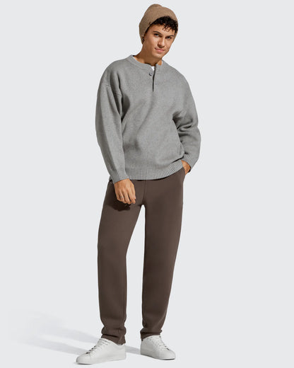 Flurrylux Pantalones de Hombre de Algodón de Pierna Recta con Cordón y Forro Polar