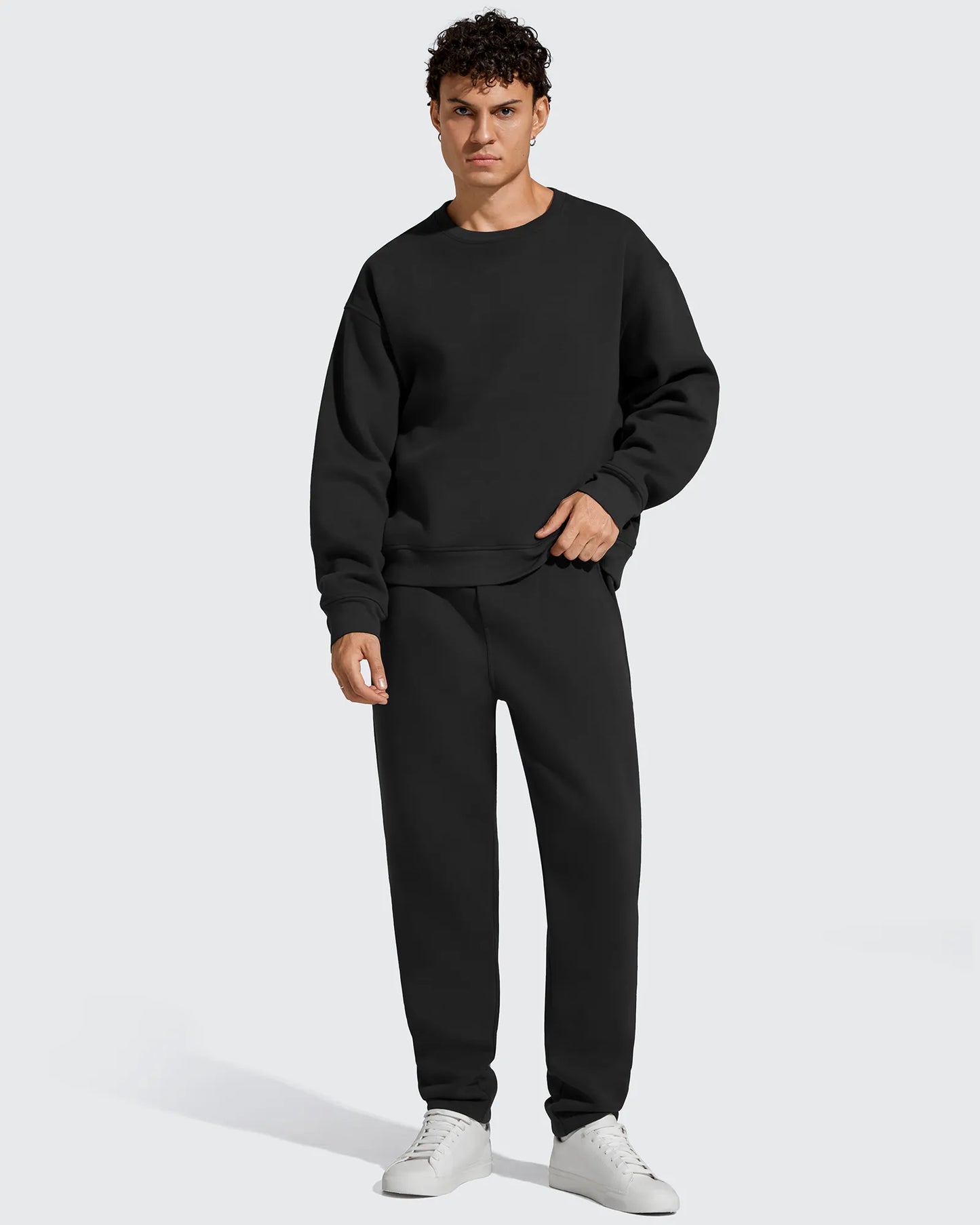 Flurrylux Pantalones de Hombre de Algodón de Pierna Recta con Cordón y Forro Polar