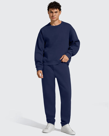 Flurrylux Pantalones de Hombre de Algodón de Pierna Recta con Cordón y Forro Polar