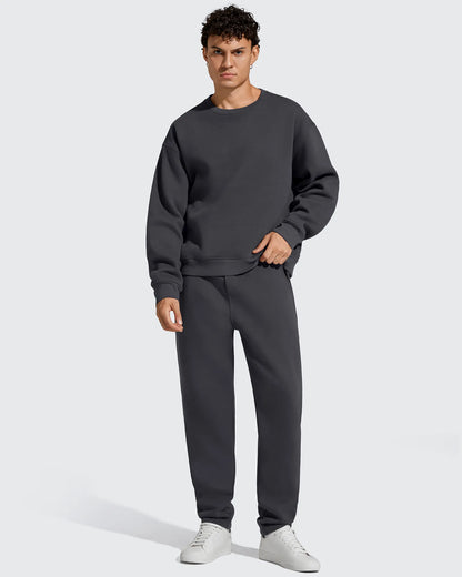 Flurrylux Pantalones de Hombre de Algodón de Pierna Recta con Cordón y Forro Polar