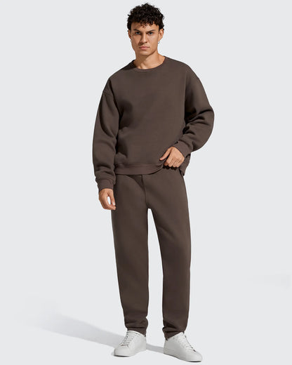 Flurrylux Pantalones de Hombre de Algodón de Pierna Recta con Cordón y Forro Polar