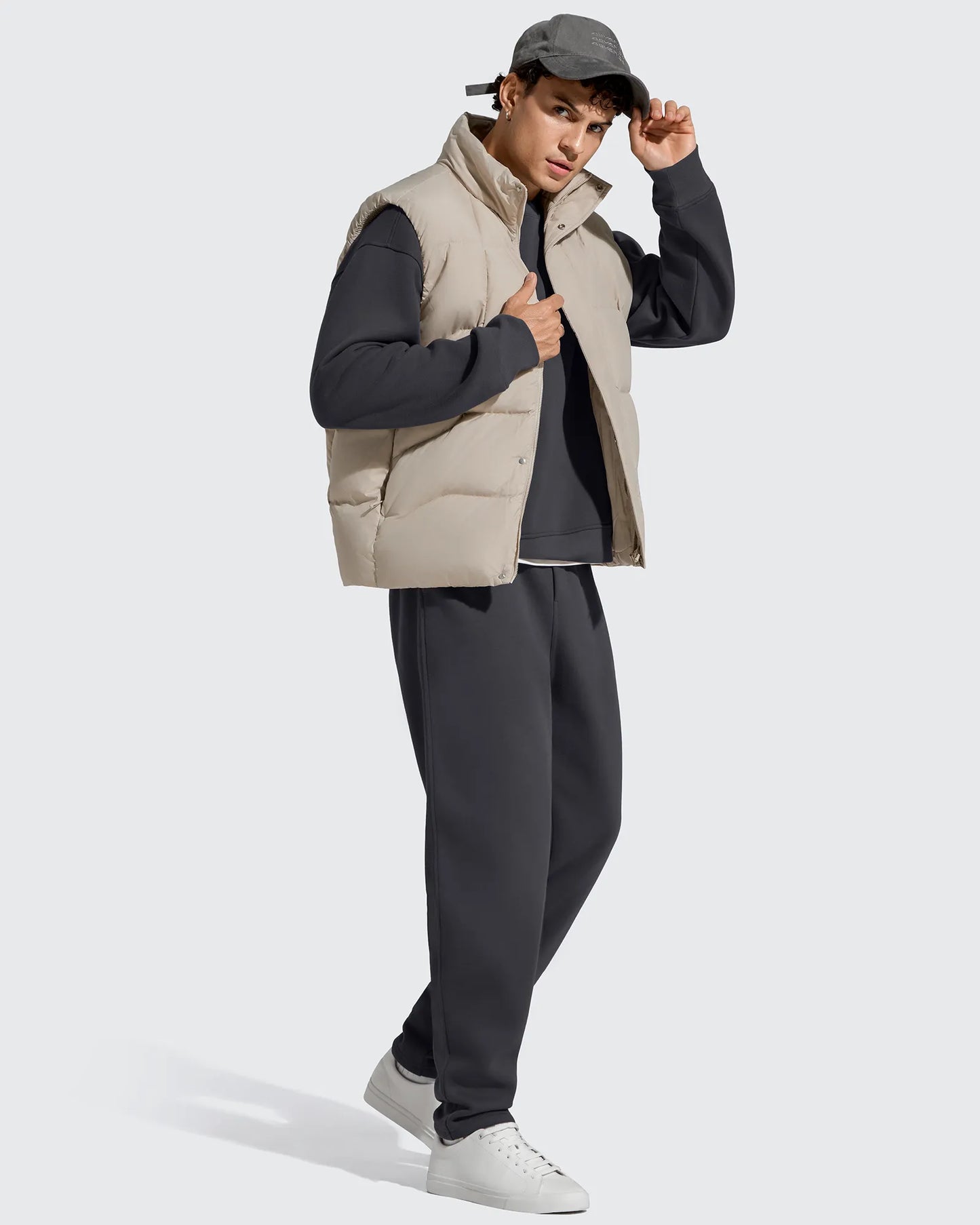 Flurrylux Pantalones de Hombre de Algodón de Pierna Recta con Cordón y Forro Polar