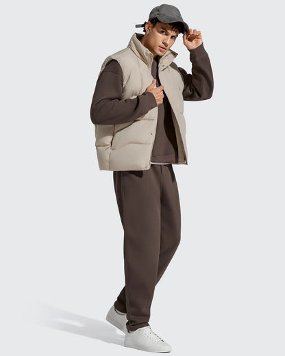 Flurrylux Pantalones de Hombre de Algodón de Pierna Recta con Cordón y Forro Polar