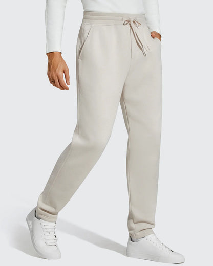 Flurrylux Pantalones de Hombre de Algodón de Pierna Recta con Cordón y Forro Polar